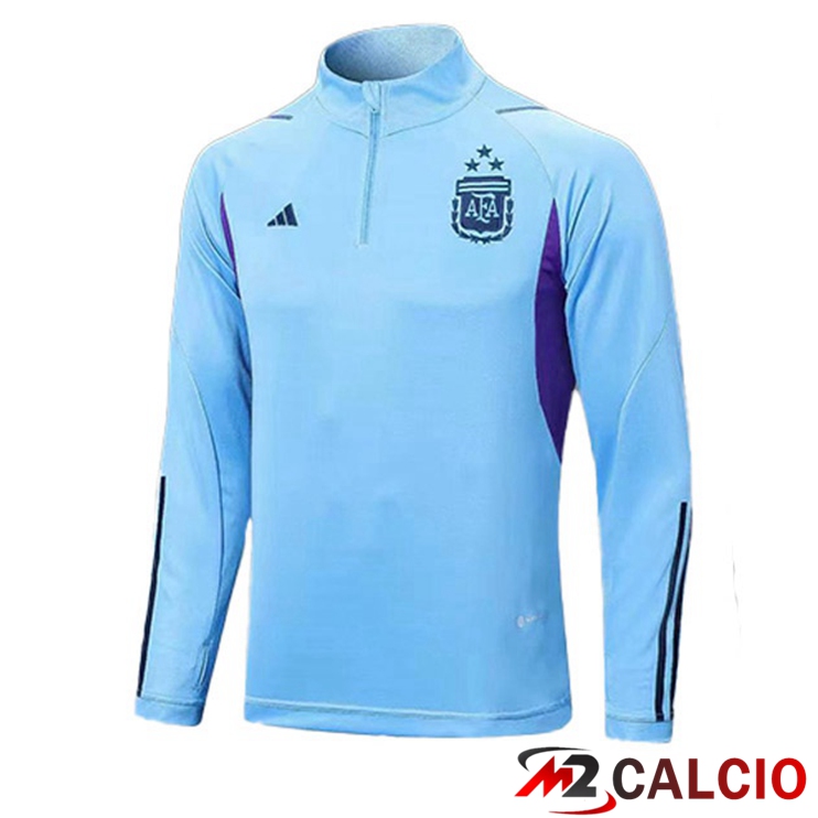 Maglie Calcio Personalizzate,Tute Calcio Squadre,Maglia Nazionale Italiana Calcio | Felpa Allenamento Argentina Blu 2023/2024