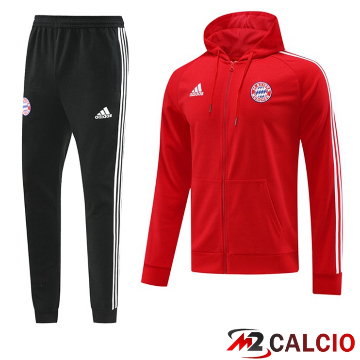 Maglie Calcio Personalizzate,Tute Calcio Squadre,Maglia Nazionale Italiana Calcio | Insieme Giacca Con Cappuccio Tuta Bayern Monaco Rosso 2023/2024