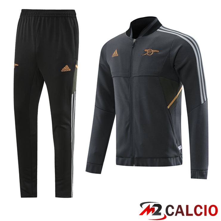 Maglie Calcio Personalizzate,Tute Calcio Squadre,Maglia Nazionale Italiana Calcio | Insieme Tuta Calcio - Giacca Arsenal Grigio 2023/2024