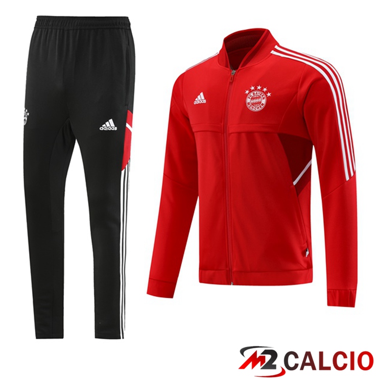 Maglie Calcio Personalizzate,Tute Calcio Squadre,Maglia Nazionale Italiana Calcio | Insieme Tuta Calcio - Giacca Bayern Monaco Rosso 2023/2024