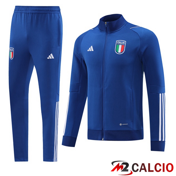 Maglie Calcio Personalizzate,Tute Calcio Squadre,Maglia Nazionale Italiana Calcio | Insieme Tuta Calcio - Giacca Italia Blu Reale 2023/2024