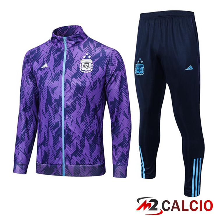 Maglie Calcio Personalizzate,Tute Calcio Squadre,Maglia Nazionale Italiana Calcio | Insieme Tuta Calcio - Giacca Argentina Viola 2023/2024