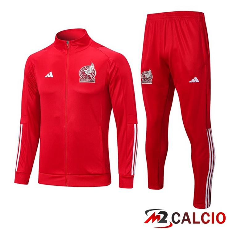 Maglie Calcio Personalizzate,Tute Calcio Squadre,Maglia Nazionale Italiana Calcio | Insieme Tuta Calcio - Giacca Messico Rosso 2023/2024