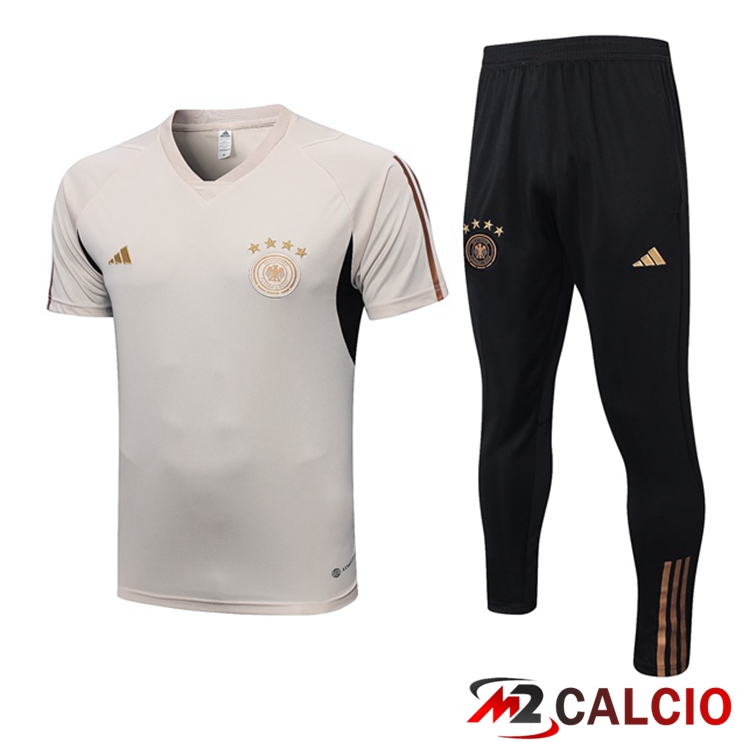 Maglie Calcio Personalizzate,Tute Calcio Squadre,Maglia Nazionale Italiana Calcio | T Shirt Allenamento Germania + Pantaloni Marrone 2023/2024