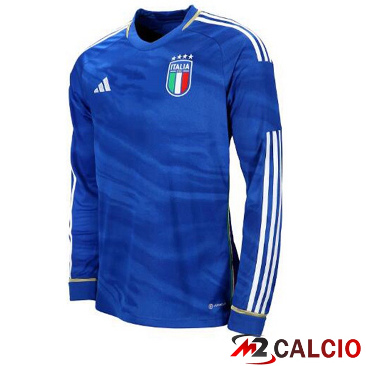 Maglie Calcio Personalizzate,Tute Calcio Squadre,Maglia Nazionale Italiana Calcio | Maglie Calcio Italia Manica Lunga Prima Blu 2023/2024