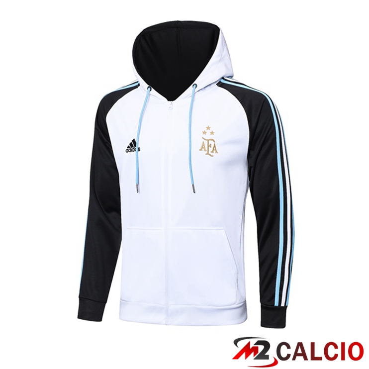 Maglie Calcio Personalizzate,Tute Calcio Squadre,Maglia Nazionale Italiana Calcio | Giacca Con Cappuccio Argentina Bianco 2023/2024