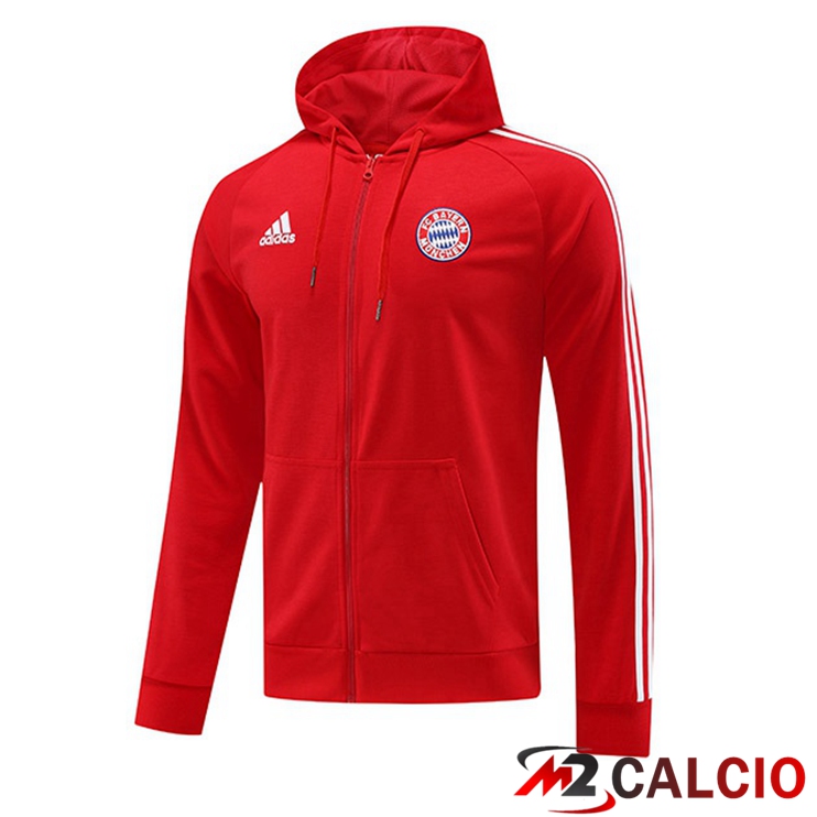Maglie Calcio Personalizzate,Tute Calcio Squadre,Maglia Nazionale Italiana Calcio | Giacca Con Cappuccio Bayern Monaco Rosso 2023/2024