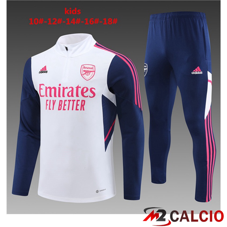 Maglie Calcio Personalizzate,Tute Calcio Squadre,Maglia Nazionale Italiana Calcio | Insieme Tuta Calcio Arsenal Bambino Bianco 2023/2024