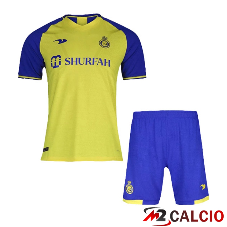 Maglie Calcio Personalizzate,Tute Calcio Squadre,Maglia Nazionale Italiana Calcio | Maglie Calcio Al-Nassr FC Bambino Prima Giallo 2022/2023