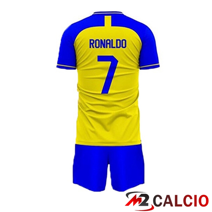 Maglie Calcio Personalizzate,Tute Calcio Squadre,Maglia Nazionale Italiana Calcio | Maglie Calcio Al-Nassr FC (RONALDO 7) Bambino Prima Giallo 2022/2023