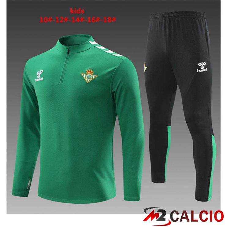 Maglie Calcio Personalizzate,Tute Calcio Squadre,Maglia Nazionale Italiana Calcio | Insieme Tuta Calcio Real Betis Bambino Verde 2023/2024