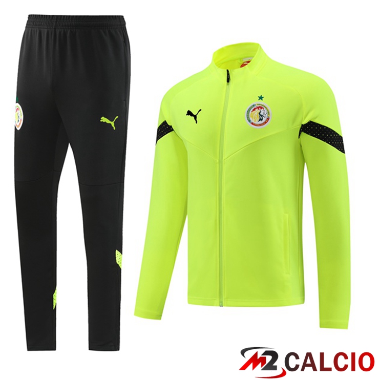 Maglie Calcio Personalizzate,Tute Calcio Squadre,Maglia Nazionale Italiana Calcio | Insieme Tuta Calcio - Giacca Senegal Verde 2023/2024