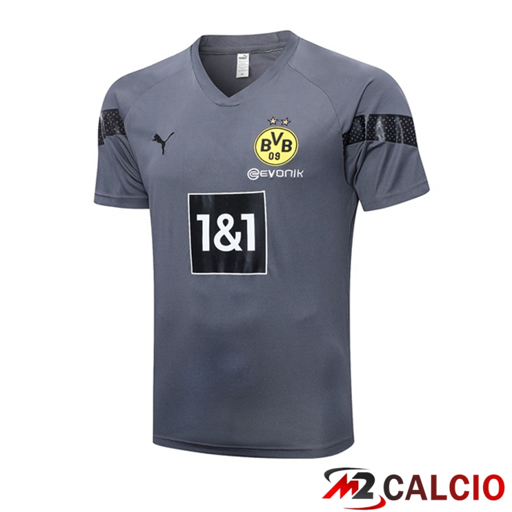 Maglie Calcio Personalizzate,Tute Calcio Squadre,Maglia Nazionale Italiana Calcio | T Shirt Allenamento Dortmund BVB Grigio 2023/2024