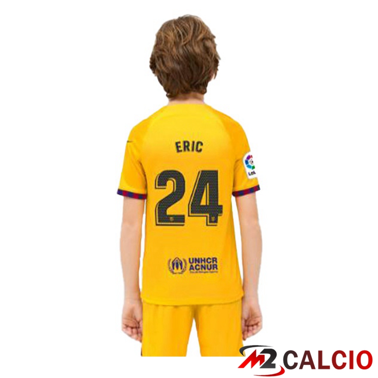 Maglie Calcio Personalizzate,Tute Calcio Squadre,Maglia Nazionale Italiana Calcio | Maglie Calcio FC Barcellona (ERIC 24) Bambino Quarto Giallo 2022/2023