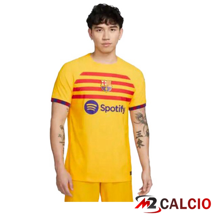 Maglie Calcio Personalizzate,Tute Calcio Squadre,Maglia Nazionale Italiana Calcio | Maglie Calcio FC Barcellona Quarto Giallo 2022/2023