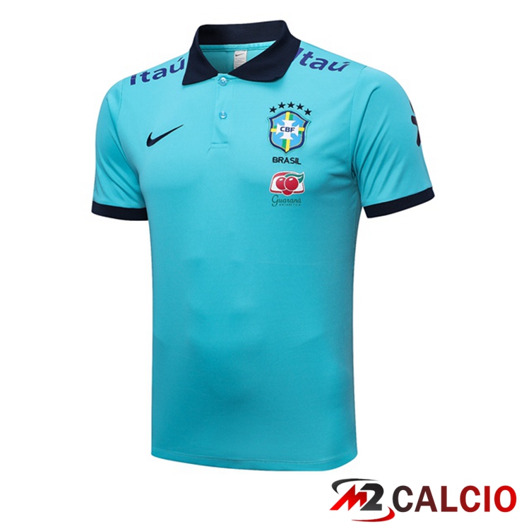 Maglie Calcio Personalizzate,Tute Calcio Squadre,Maglia Nazionale Italiana Calcio | Maglia Polo Brasile Blu 2023/2024