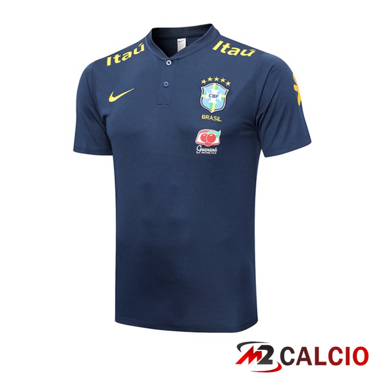Maglie Calcio Personalizzate,Tute Calcio Squadre,Maglia Nazionale Italiana Calcio | Maglia Polo Brasile Blu Reale 2023/2024