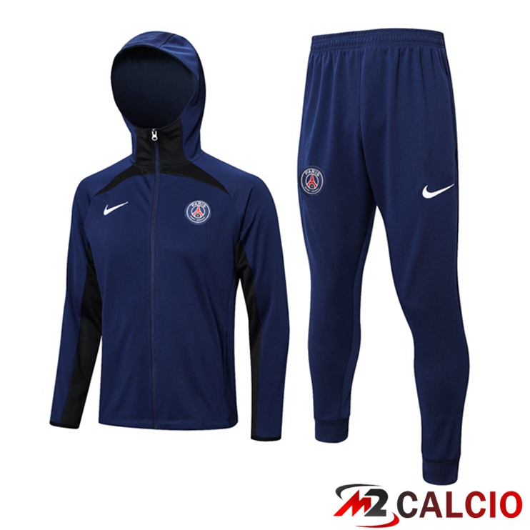 Maglie Calcio Personalizzate,Tute Calcio Squadre,Maglia Nazionale Italiana Calcio | Insieme Giacca Con Cappuccio Tuta Paris PSG Blu Reale 2023/2024