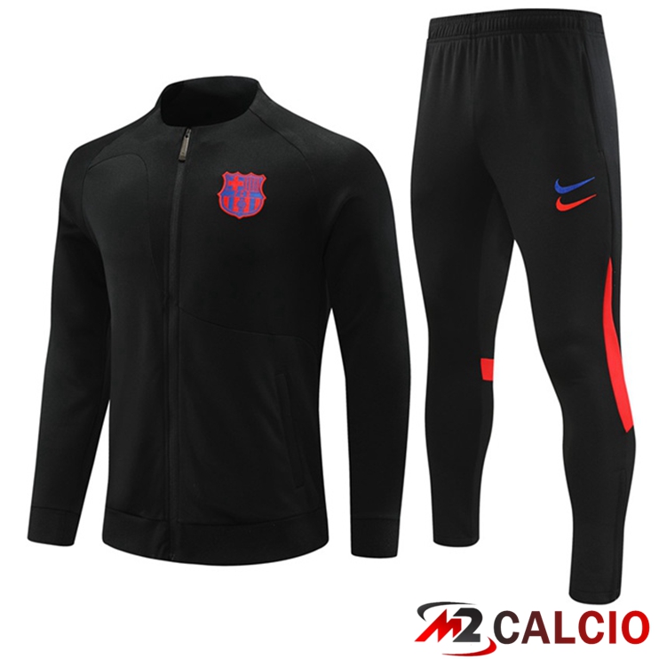 Maglie Calcio Personalizzate,Tute Calcio Squadre,Maglia Nazionale Italiana Calcio | Insieme Tuta Calcio - Giacca FC Barcellona Nero 2023/2024