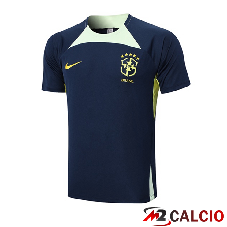 Maglie Calcio Personalizzate,Tute Calcio Squadre,Maglia Nazionale Italiana Calcio | T Shirt Allenamento Brasile Blu Reale 2023/2024