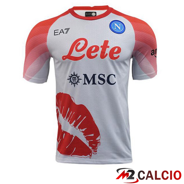 Maglie Calcio Personalizzate,Tute Calcio Squadre,Maglia Nazionale Italiana Calcio | Maglie Calcio SSC Napoli San Valentino Bianco Rosa 2022/2023