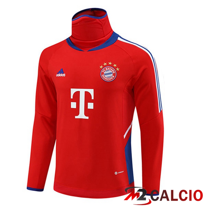Maglie Calcio Personalizzate,Tute Calcio Squadre,Maglia Nazionale Italiana Calcio | Felpa Allenamento Bayern Monaco Collo alto Rosso 2023/2024