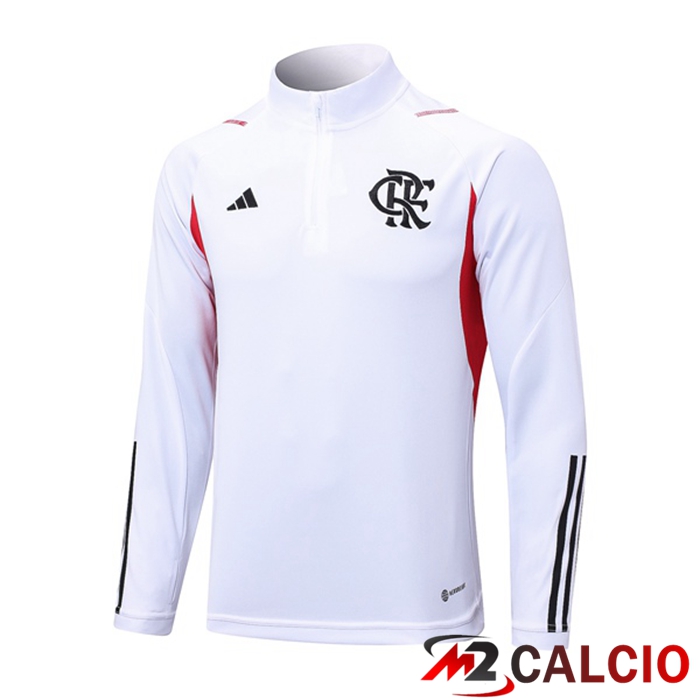 Maglie Calcio Personalizzate,Tute Calcio Squadre,Maglia Nazionale Italiana Calcio | Felpa Allenamento Flamengo Bianco 2023/2024