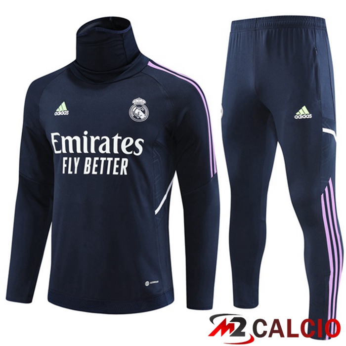 Maglie Calcio Personalizzate,Tute Calcio Squadre,Maglia Nazionale Italiana Calcio | Insieme Tuta Calcio Real Madrid Collo alto Blu Reale 2023/2024