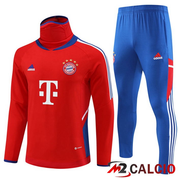 Maglie Calcio Personalizzate,Tute Calcio Squadre,Maglia Nazionale Italiana Calcio | Insieme Tuta Calcio Bayern Monaco Collo alto Rosso 2023/2024