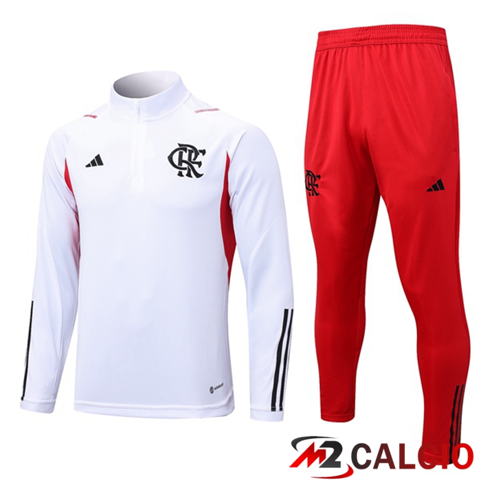 Maglie Calcio Personalizzate,Tute Calcio Squadre,Maglia Nazionale Italiana Calcio | Insieme Tuta Calcio Flamengo Bianco 2023/2024