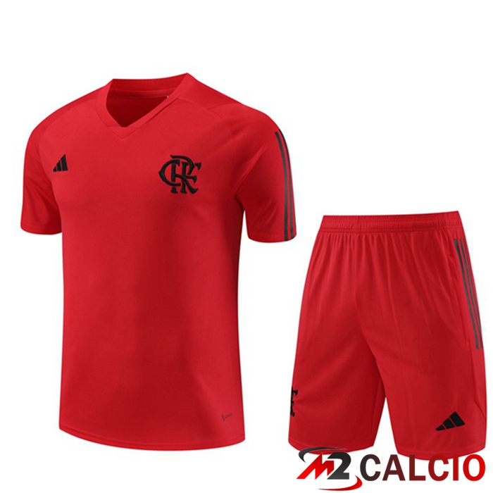 Maglie Calcio Personalizzate,Tute Calcio Squadre,Maglia Nazionale Italiana Calcio | T Shirt Allenamento Flamengo + Pantaloncini Rosso 2023/2024
