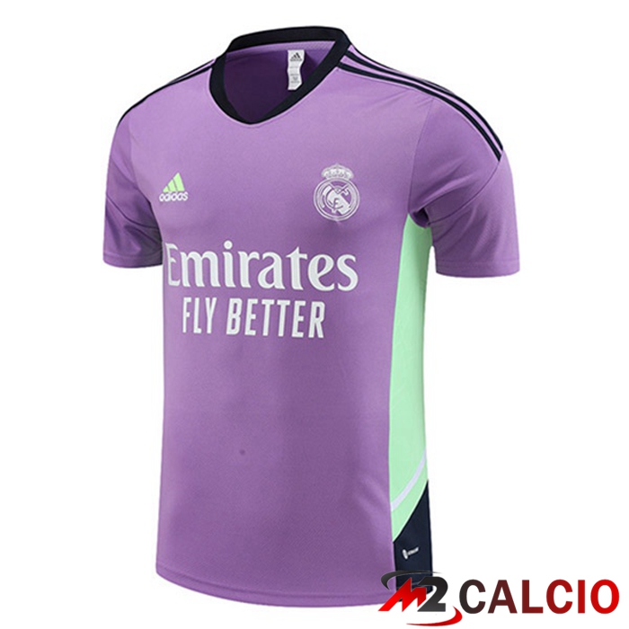 Maglie Calcio Personalizzate,Tute Calcio Squadre,Maglia Nazionale Italiana Calcio | T Shirt Allenamento Real Madrid Viola 2023/2024