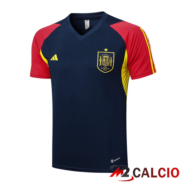 Maglie Calcio Personalizzate,Tute Calcio Squadre,Maglia Nazionale Italiana Calcio | T Shirt Allenamento Spagna Blu Reale 2023/2024