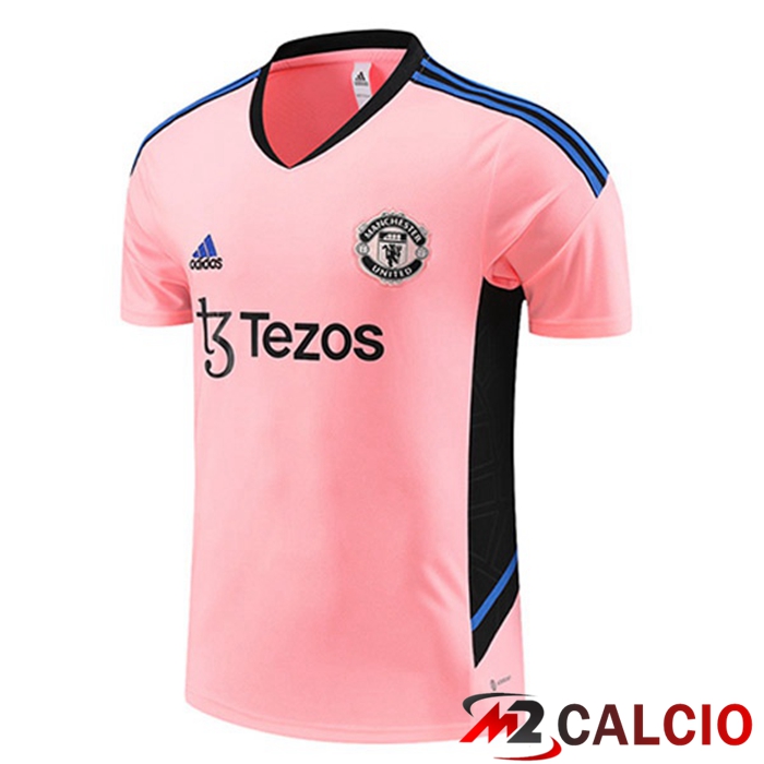 Maglie Calcio Personalizzate,Tute Calcio Squadre,Maglia Nazionale Italiana Calcio | T Shirt Allenamento Manchester United Rosa 2023/2024