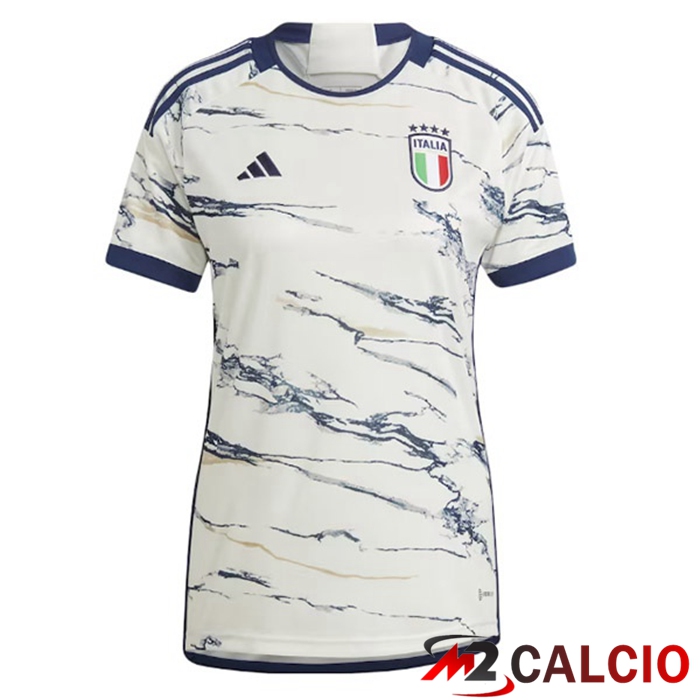 Maglie Calcio Personalizzate,Tute Calcio Squadre,Maglia Nazionale Italiana Calcio | Maglie Calcio Italia Donna Seconda Bianco 2023/2024