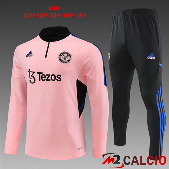 Maglie Calcio Personalizzate,Tute Calcio Squadre,Maglia Nazionale Italiana Calcio | Insieme Tuta Calcio Manchester United Bambino Rosa 2023/2024