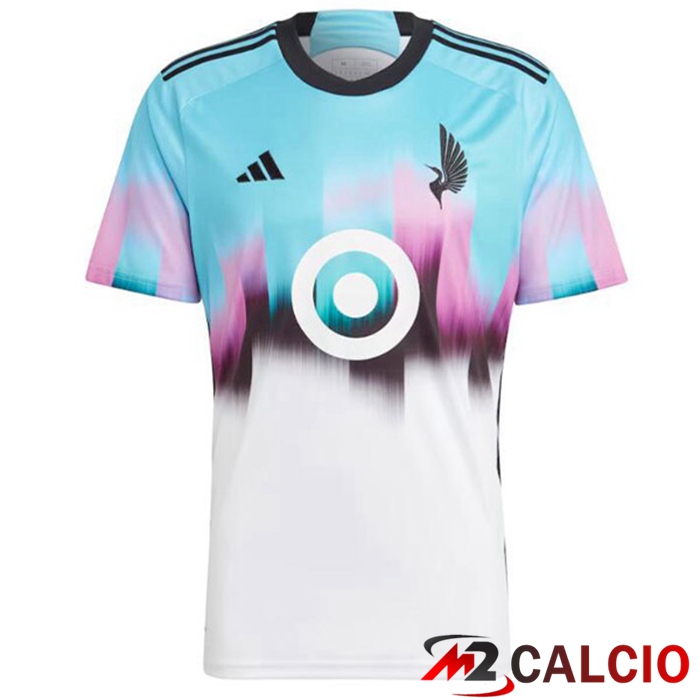 Maglie Calcio Personalizzate,Tute Calcio Squadre,Maglia Nazionale Italiana Calcio | Maglie Calcio Minnesota United Seconda Bianco Blu 2023/2024