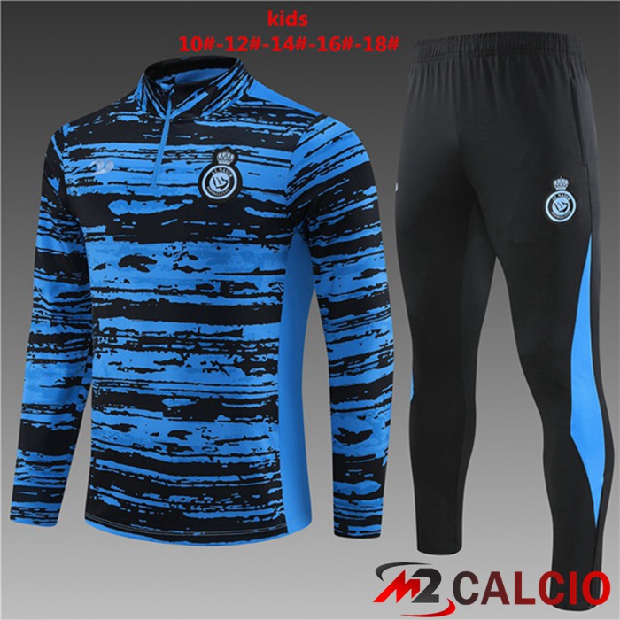 Maglie Calcio Personalizzate,Tute Calcio Squadre,Maglia Nazionale Italiana Calcio | Insieme Tuta Calcio Al-Nassr FC Bambino Blu 2023/2024