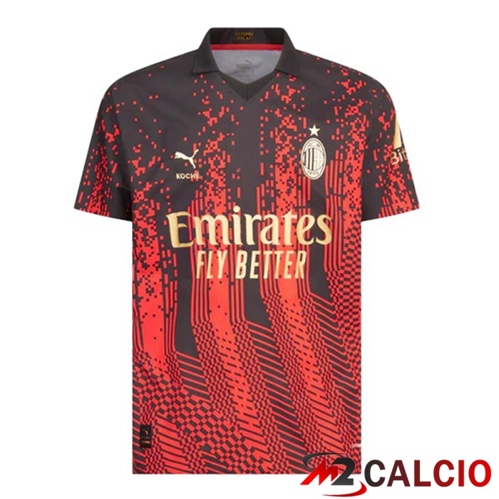 Maglie Calcio Personalizzate,Tute Calcio Squadre,Maglia Nazionale Italiana Calcio | Maglie Calcio AC Milan Quarto Rosso Nero 2022/2023