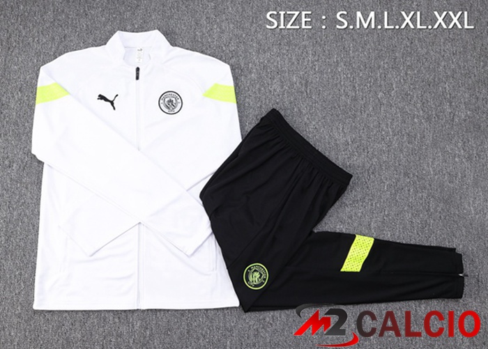 Insieme Tuta Calcio - Giacca Manchester City Bianco 2023/2024