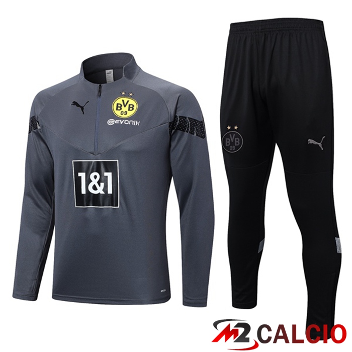 Maglie Calcio Personalizzate,Tute Calcio Squadre,Maglia Nazionale Italiana Calcio | Insieme Tuta Calcio Dortmund BVB Grigio 2023/2024