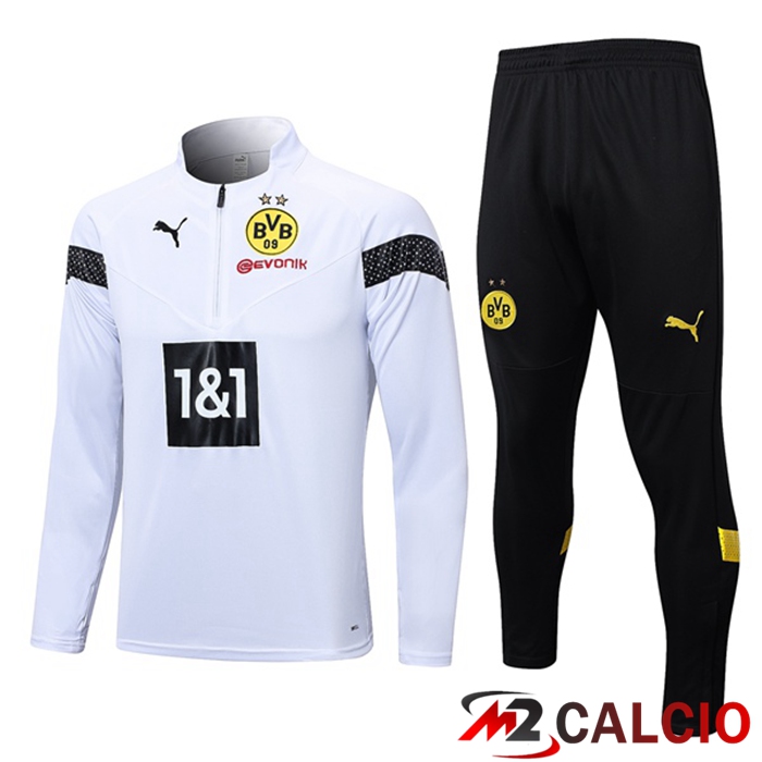 Maglie Calcio Personalizzate,Tute Calcio Squadre,Maglia Nazionale Italiana Calcio | Insieme Tuta Calcio Dortmund BVB Bianco 2023/2024
