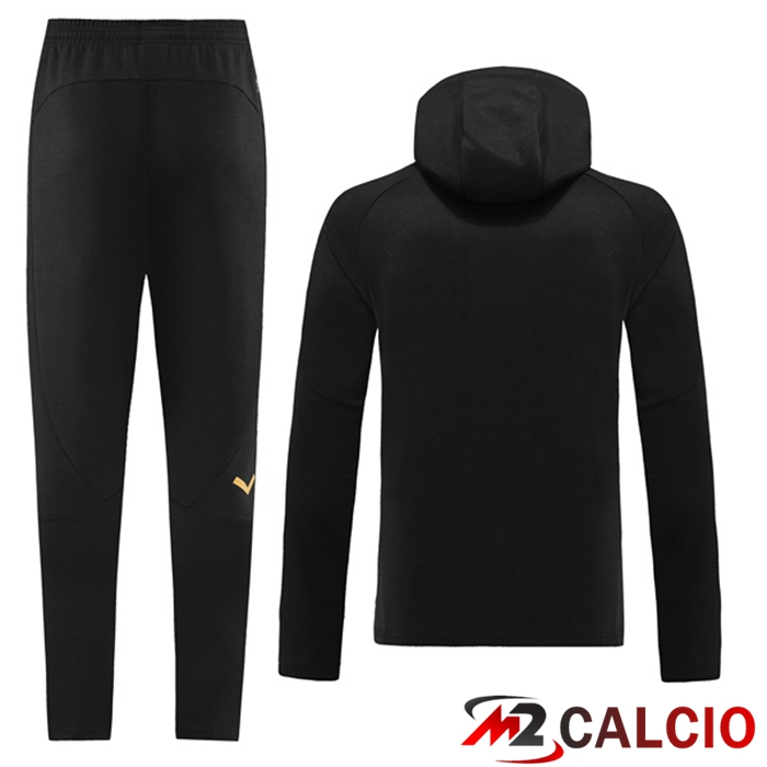 Insieme Giacca Con Cappuccio Tuta Marsiglia OM Nero 2023/2024