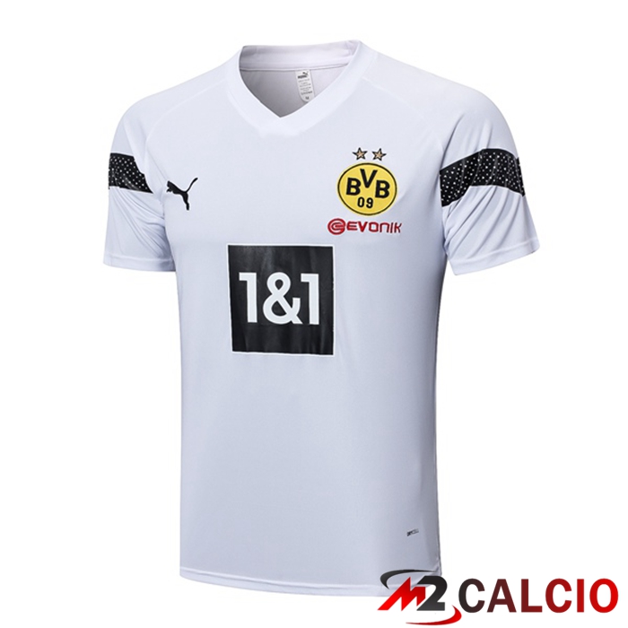 Maglie Calcio Personalizzate,Tute Calcio Squadre,Maglia Nazionale Italiana Calcio | T Shirt Allenamento Dortmund BVB Bianco 2023/2024