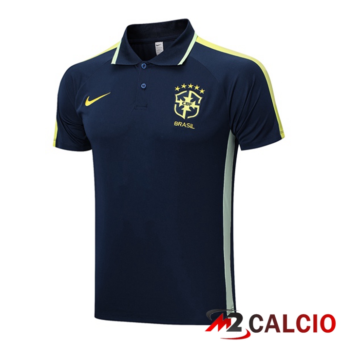 Maglie Calcio Personalizzate,Tute Calcio Squadre,Maglia Nazionale Italiana Calcio | Maglia Polo Brasile Blu Reale 2023/2024