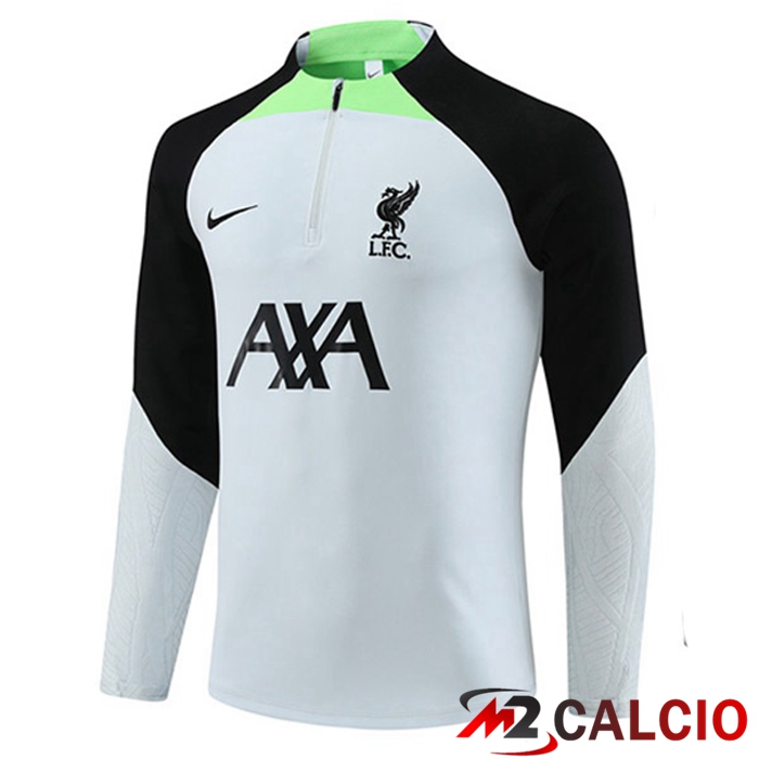 Maglie Calcio Personalizzate,Tute Calcio Squadre,Maglia Nazionale Italiana Calcio | Felpa Allenamento FC Liverpool Grigio 2023/2024