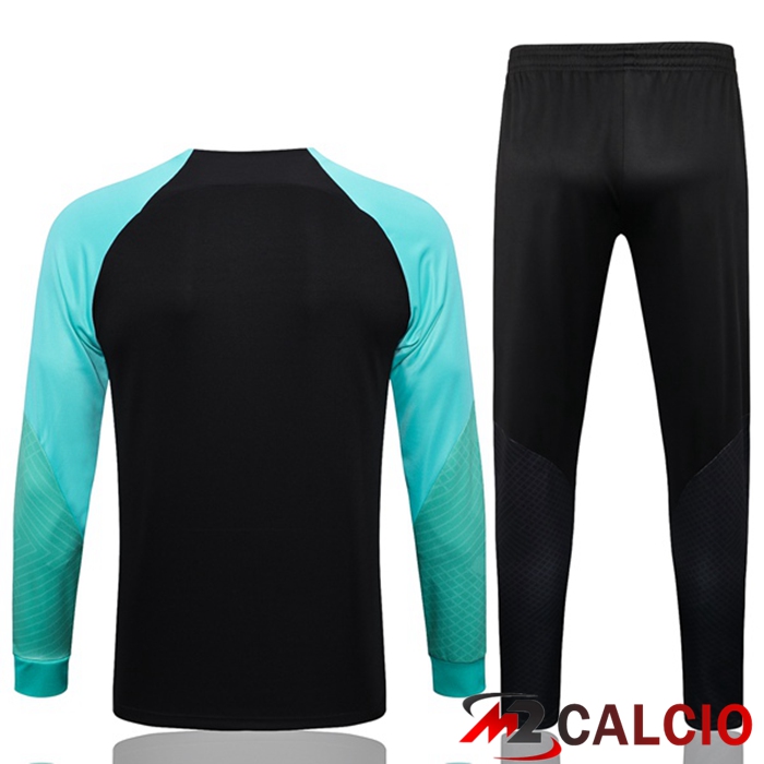 Insieme Tuta Calcio - Giacca FC Barcellona Nero Verde 2023/2024