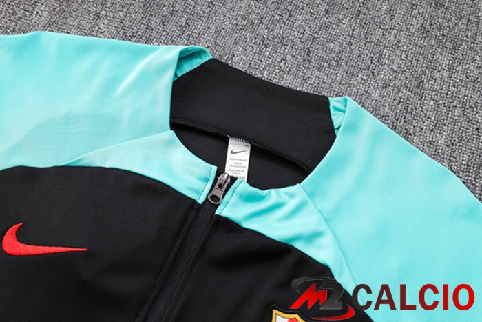 Insieme Tuta Calcio - Giacca FC Barcellona Nero Verde 2023/2024