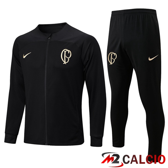 Maglie Calcio Personalizzate,Tute Calcio Squadre,Maglia Nazionale Italiana Calcio | Insieme Tuta Calcio - Giacca Corinthians Nero 2023/2024
