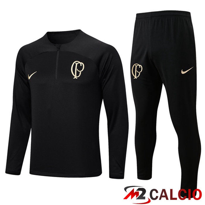 Maglie Calcio Personalizzate,Tute Calcio Squadre,Maglia Nazionale Italiana Calcio | Insieme Tuta Calcio Corinthians Nero 2023/2024